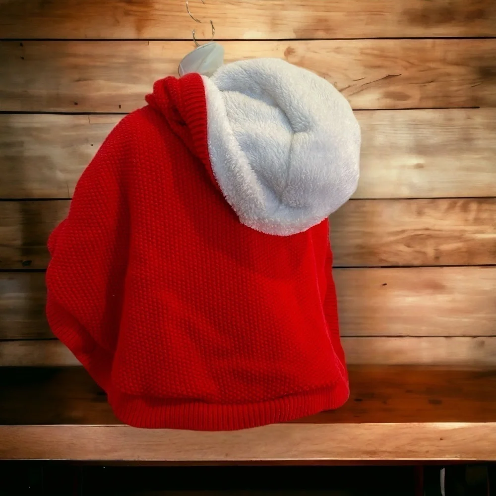 Carters 18‎ month poncho knit red cardigan